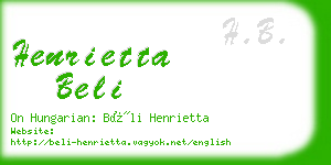 henrietta beli business card